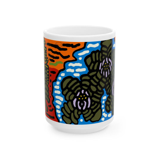 The Sri Lankan water lilies meets the Australian wattle Ceramic Mug
