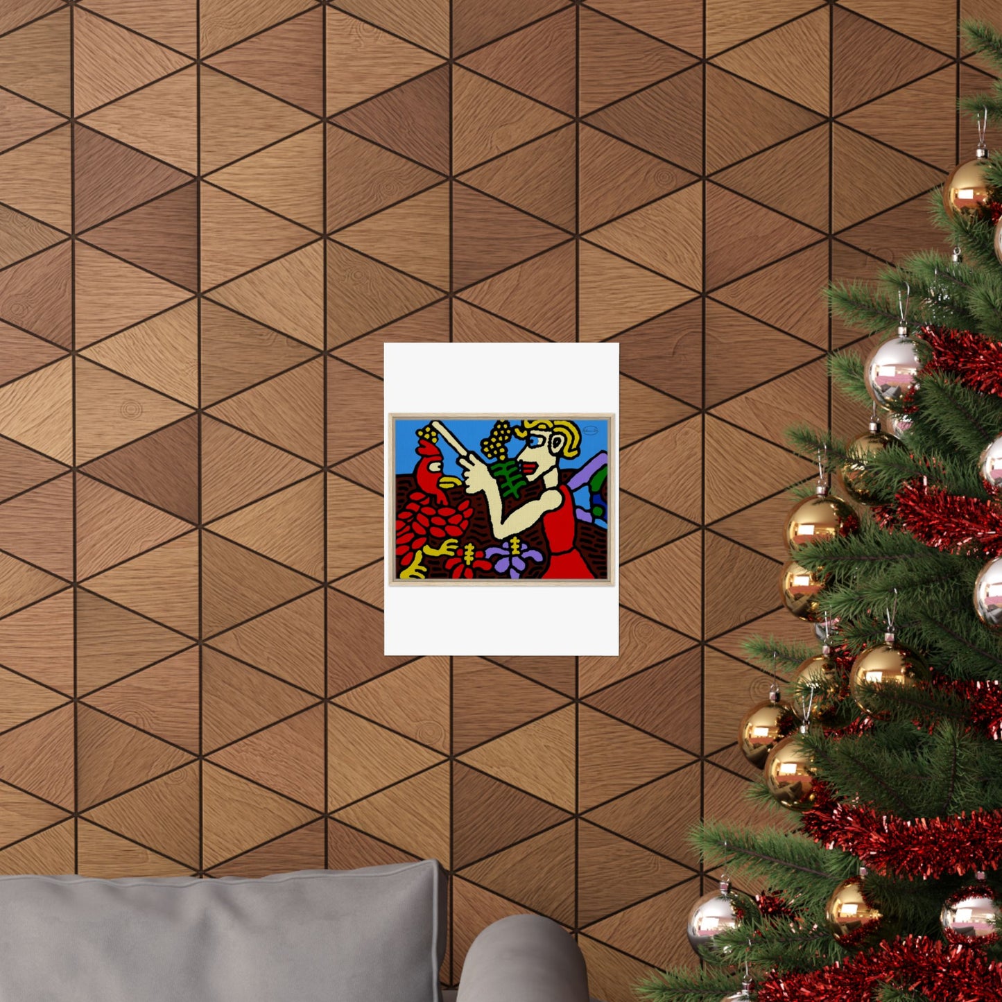 The hen gaining a blessing from a fairy Matte Poster Vertical (Small)