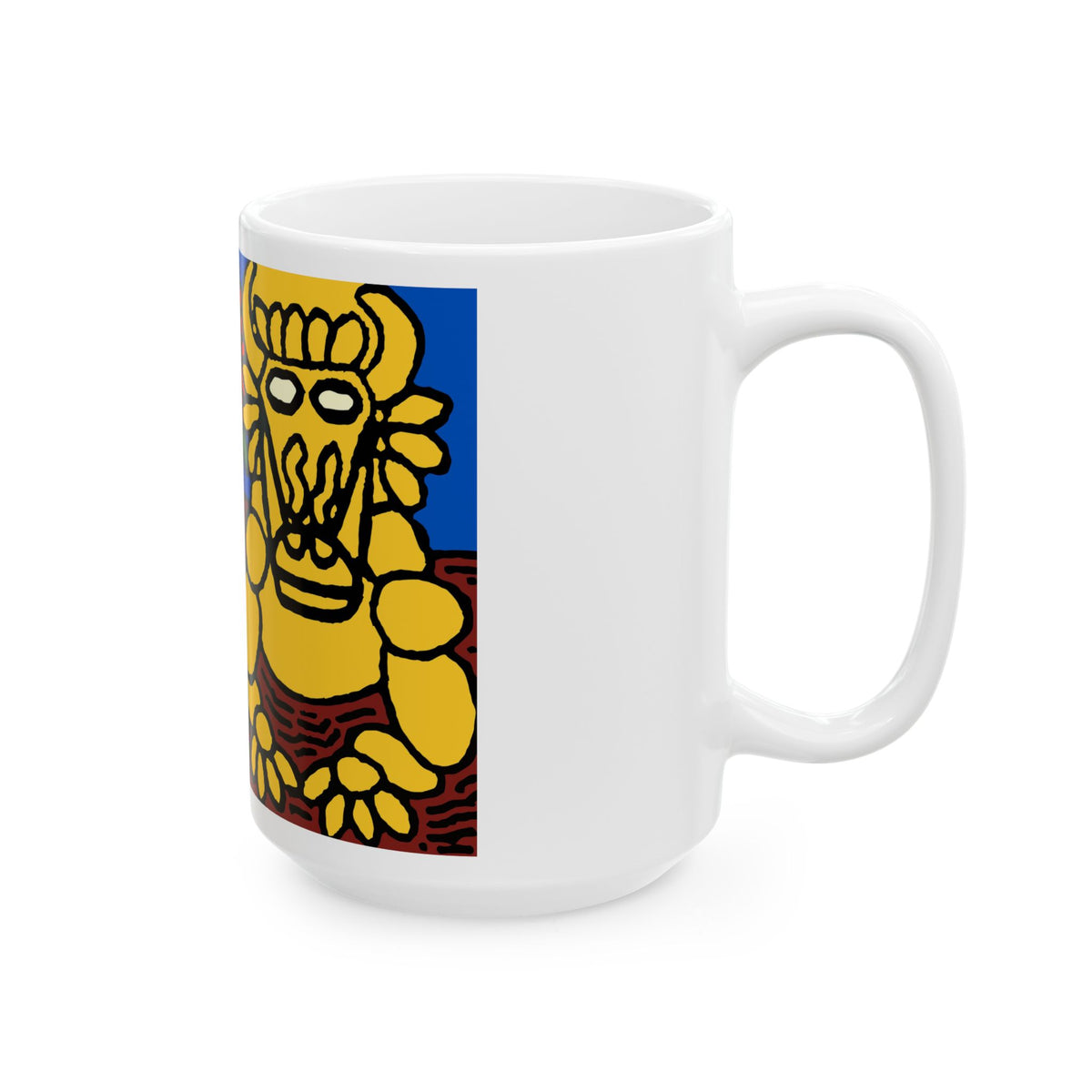 The warrior hailing the mighty golden dragon Ceramic Mug