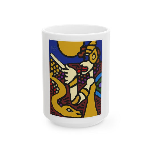 The golden snake being blessed by the fairy Ceramic Mug