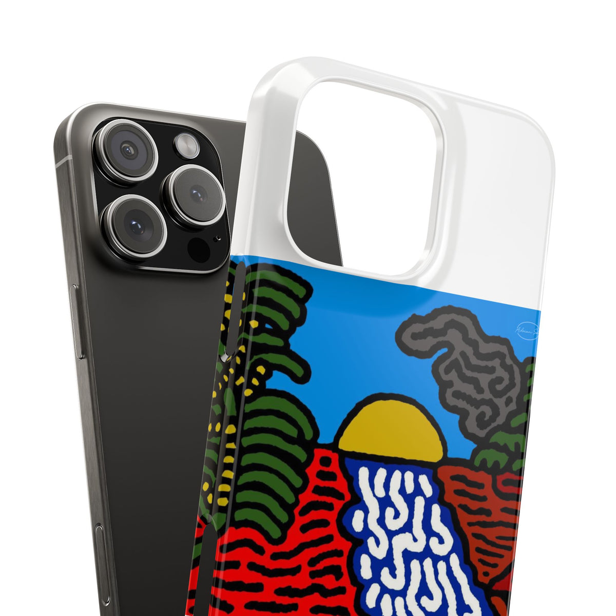 The river that joins the Australian wattle and Lebanese cedar tree in friendship Slim Phone Case