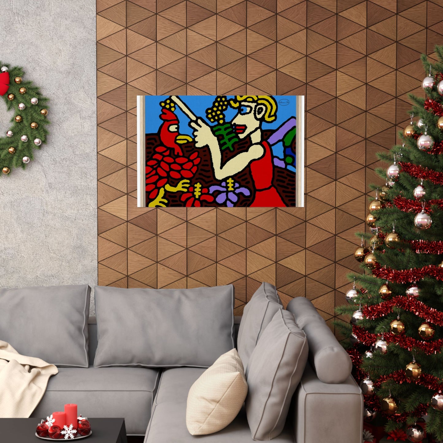 The hen gaining a blessing from a fairy Matte Poster Horizontal (Large)