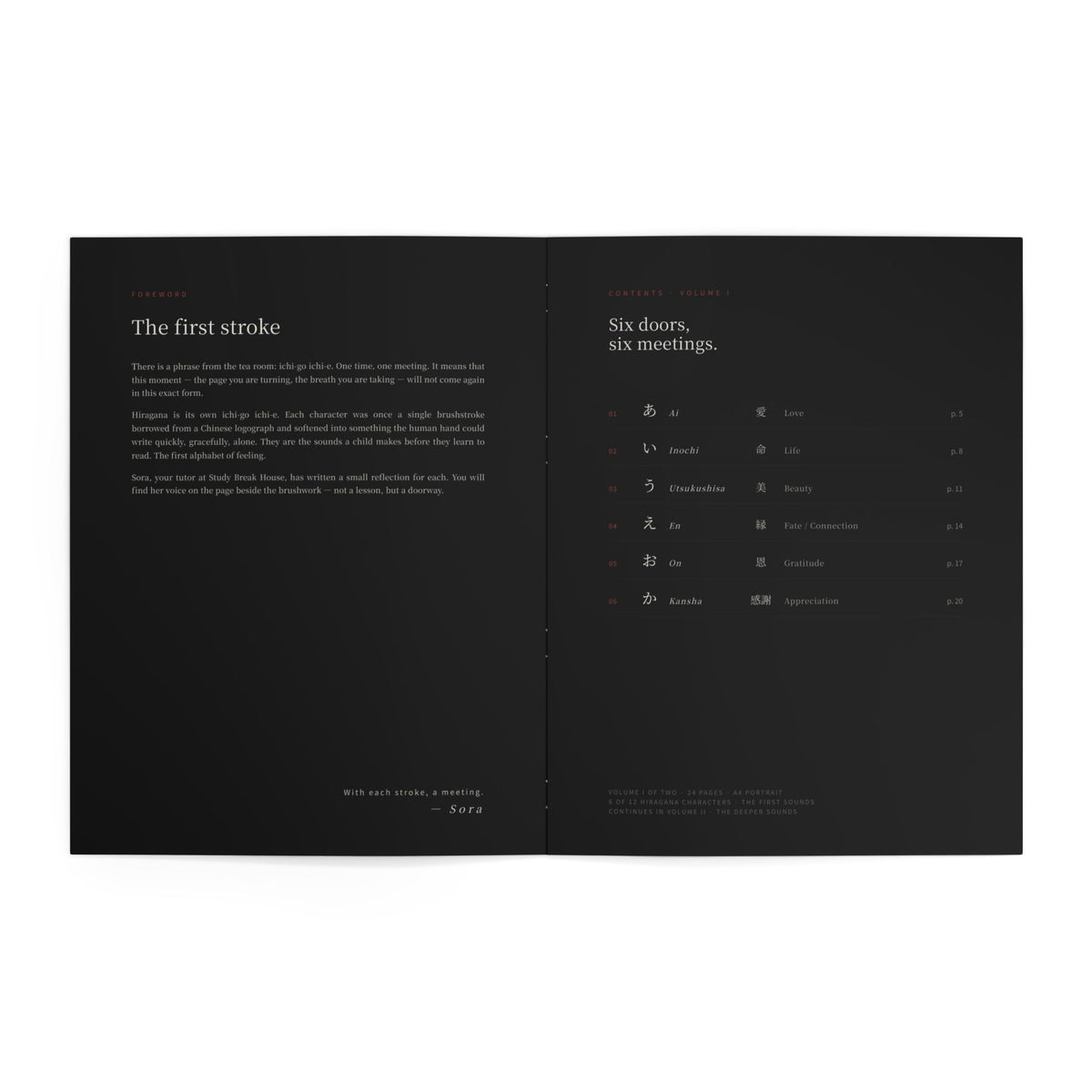 Twelve Hiragana, Twelve Teachings — Vol. I: The First Sounds