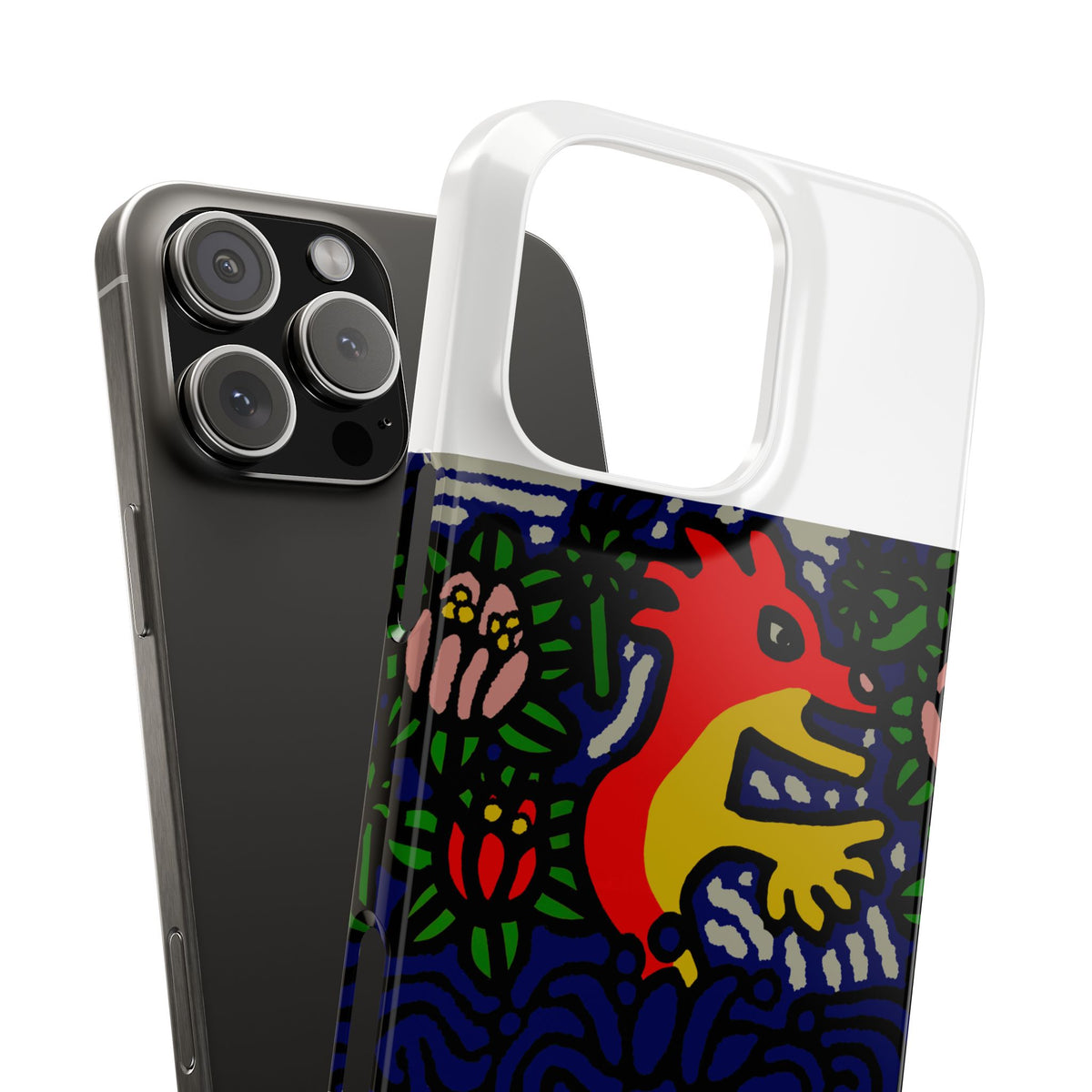 Breaking through the surface of a lotus pond Slim Phone Case