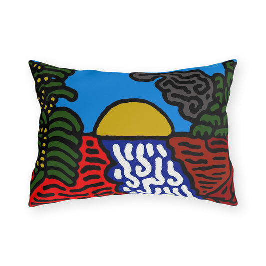 The river that joins the Australian wattle — Outdoor Pillow