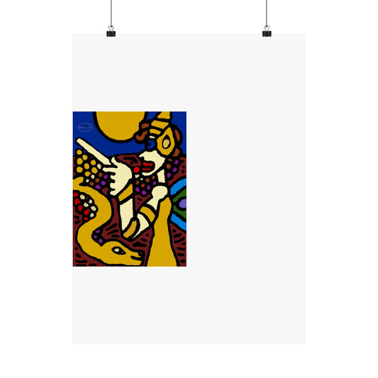The golden snake being blessed by the fairy Matte Poster Vertical (Large)