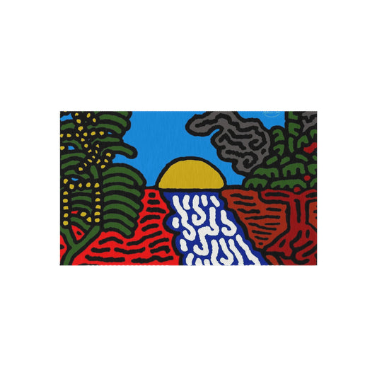 The river that joins the Australian wattle — Outdoor Rug