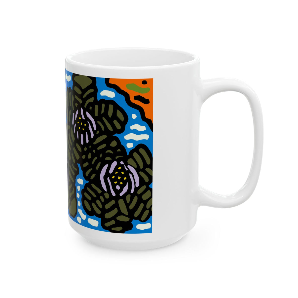 The Sri Lankan water lilies meets the Australian wattle Ceramic Mug