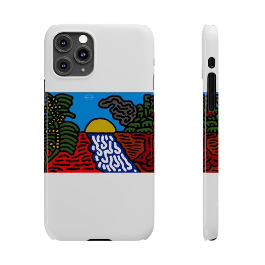 The river that joins the Australian wattle and Lebanese cedar tree in friendship Slim Phone Case
