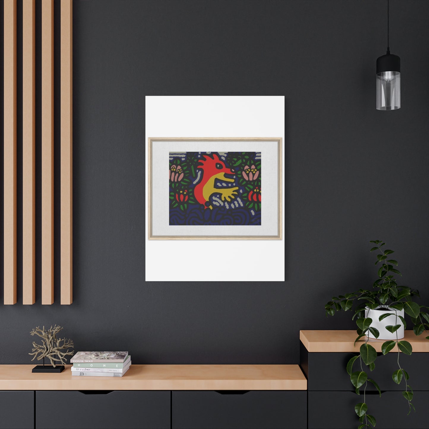Breaking through the surface of a lotus pond Canvas (Large)