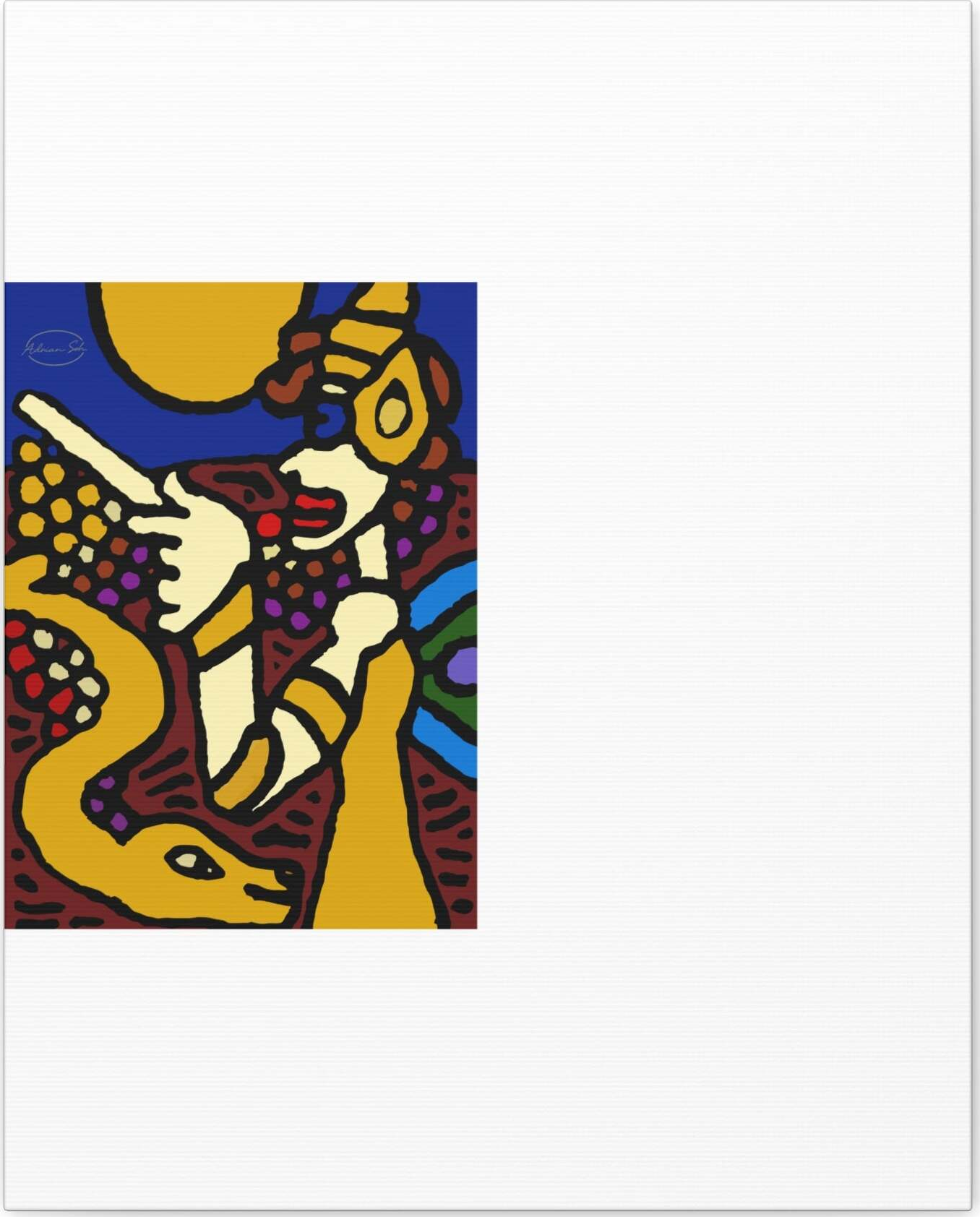 The golden snake being blessed by the fairy