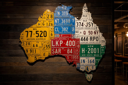 License Plate Art Map of Australia
