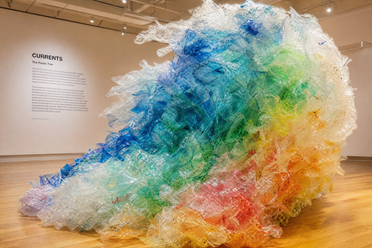 Sculpture made from upcycled plastic bags