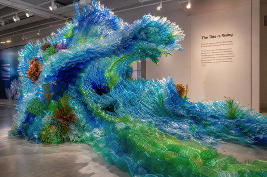 Sculpture made from upcycled plastic bottles