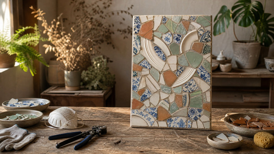 Chipped Plates, New Light: Making a Recycled Ceramic Mosaic Wall Panel