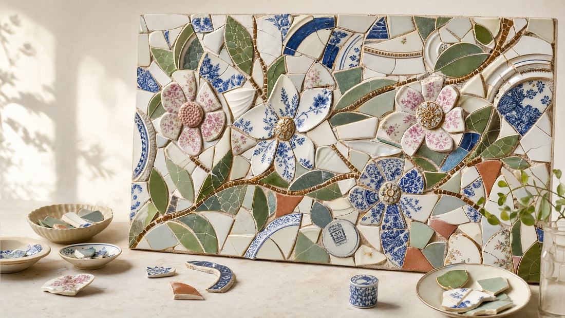Broken Plate Botanicals: Pique-Assiette Mosaics from Chipped Ceramics and Reclaimed Tiles