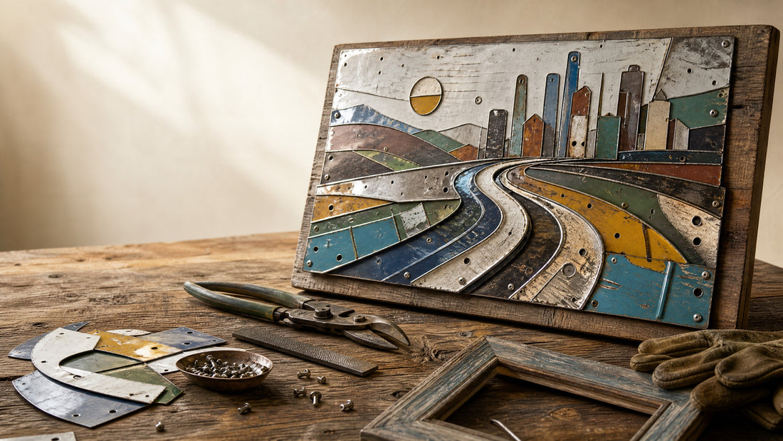 Road Relics: Turning Retired License Plates into Dimensional Assemblage Art
