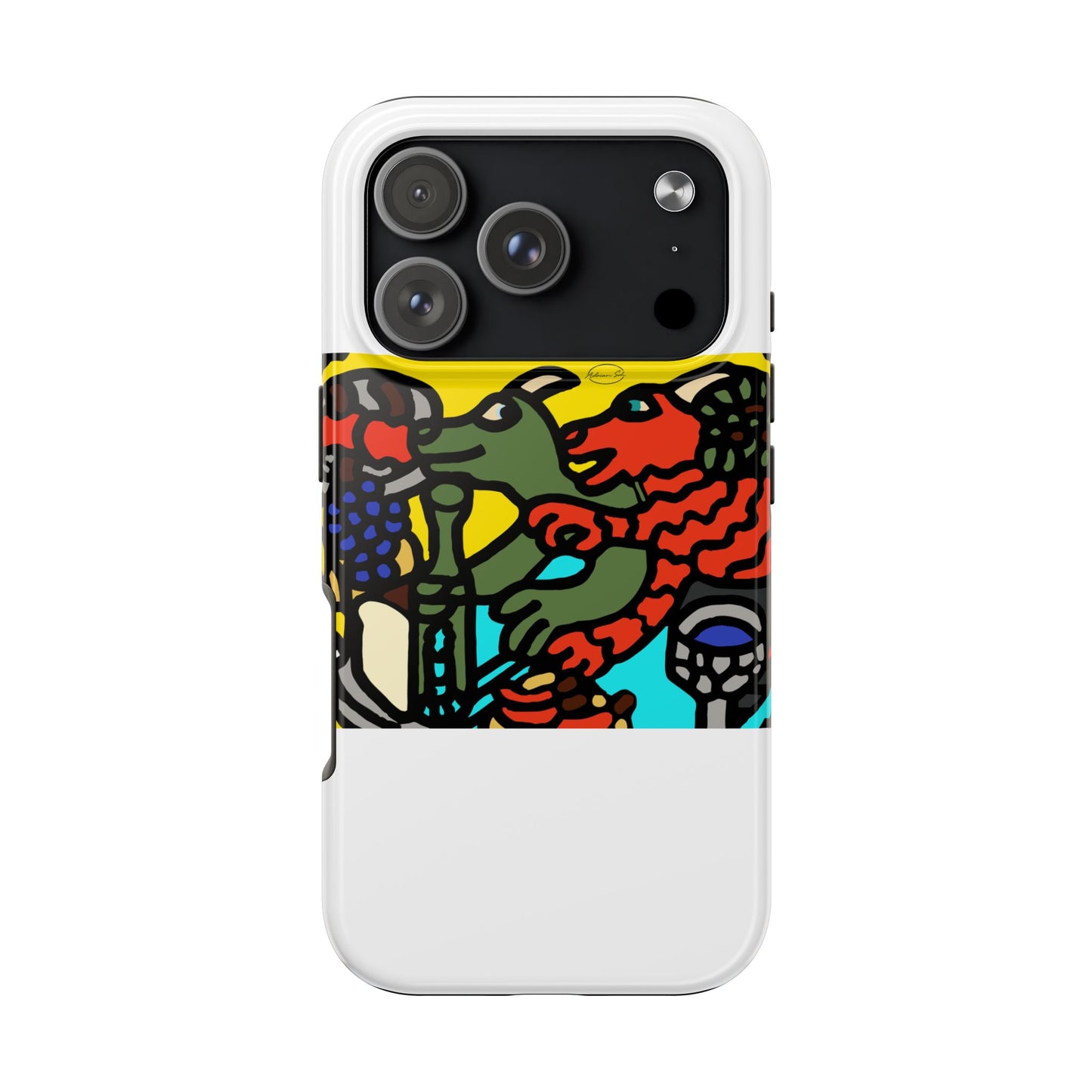 Two dragons enjoying a feast together Tough Phone Case