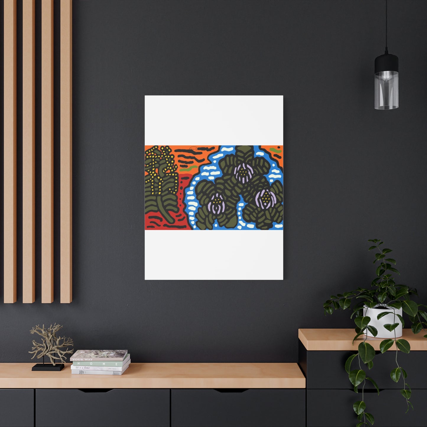 The Sri Lankan water lilies meets the Australian wattle Canvas (Small)