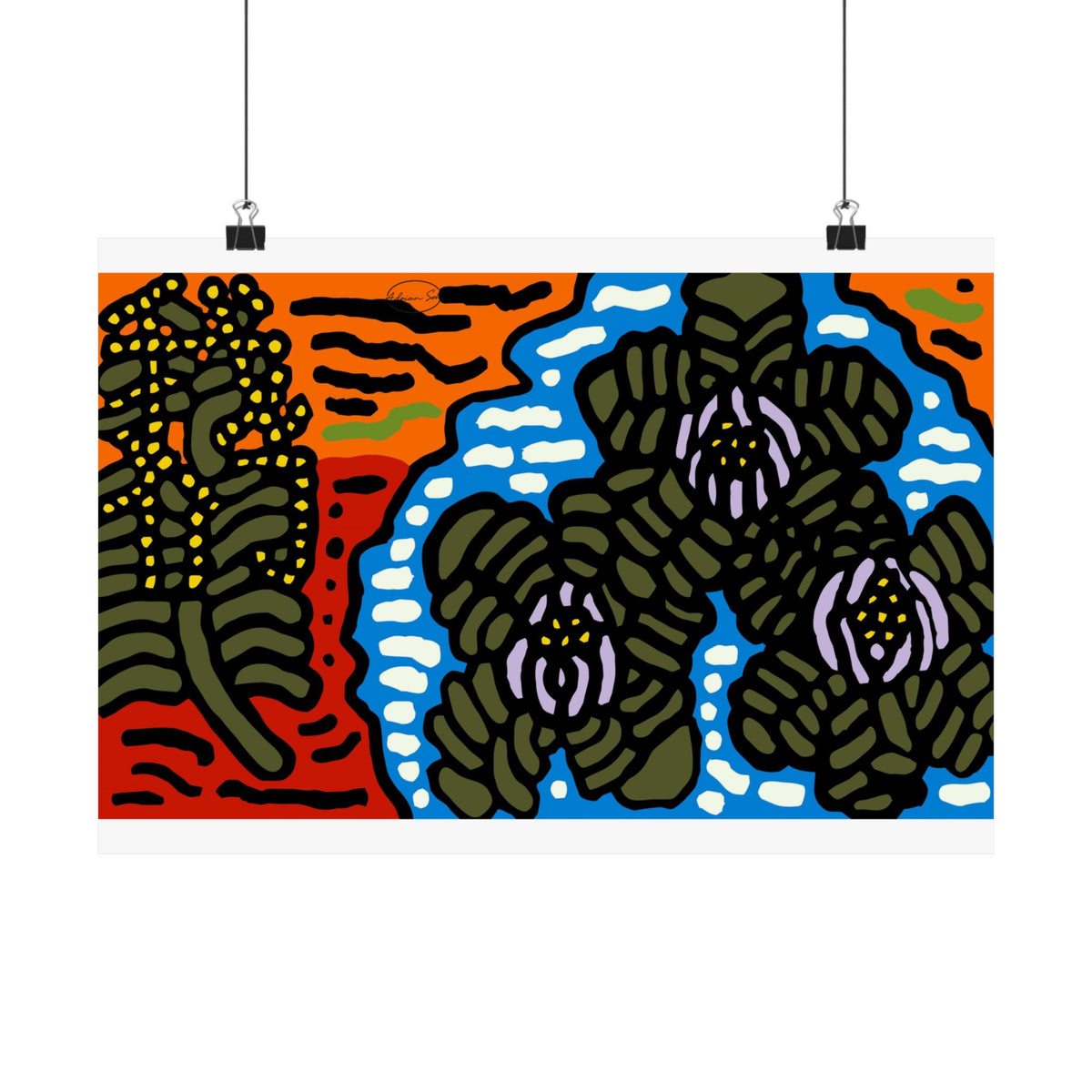 The Sri Lankan water lilies meets the Australian wattle Matte Poster Horizontal (Large)