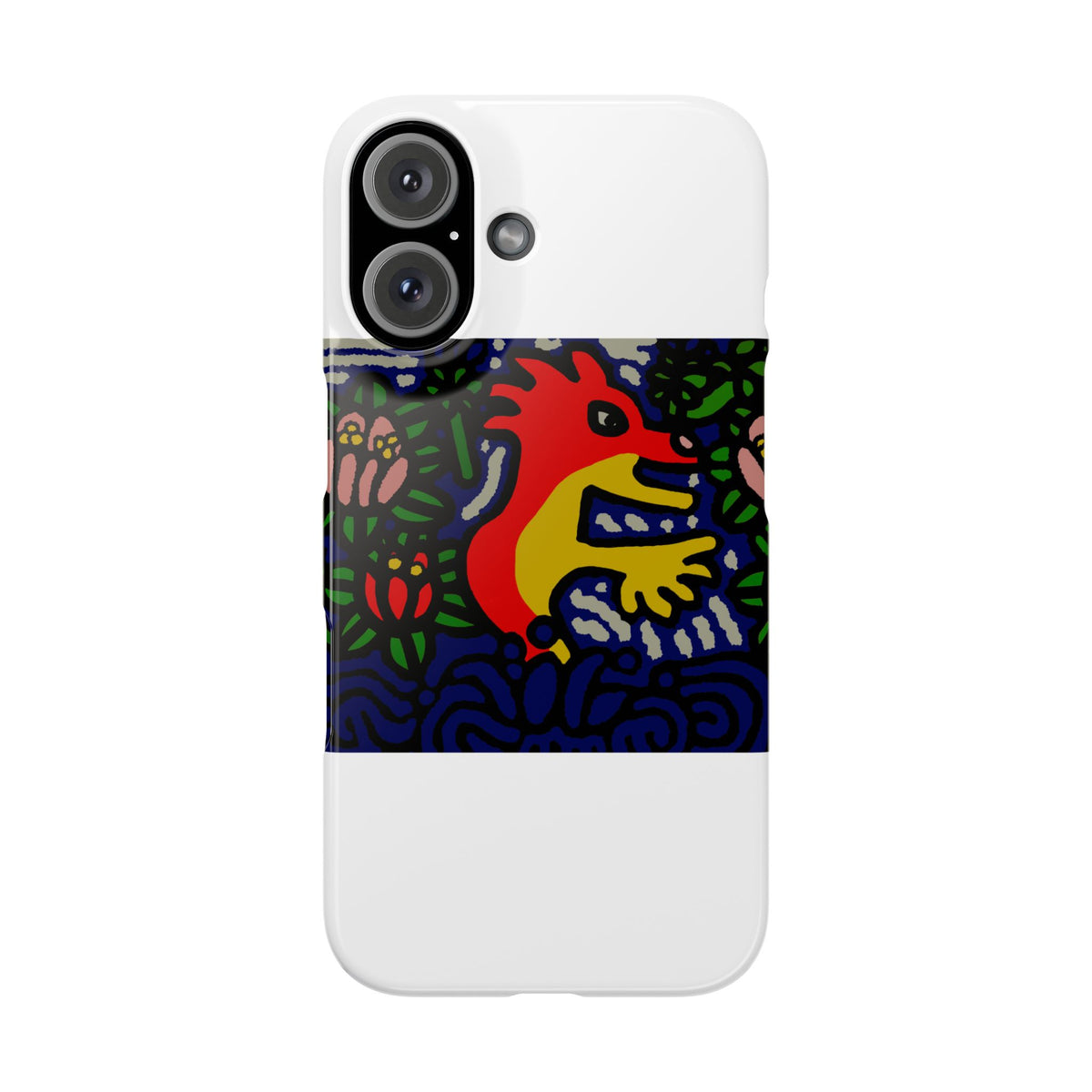 Breaking through the surface of a lotus pond Slim Phone Case