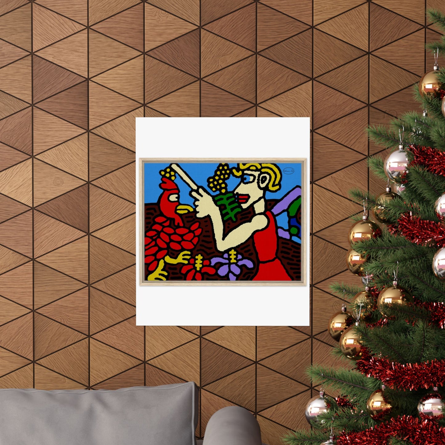 The hen gaining a blessing from a fairy Matte Poster Vertical (Large)