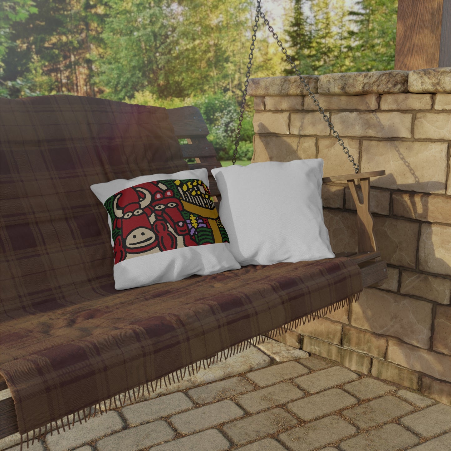 Going blessed by light together — Outdoor Pillow