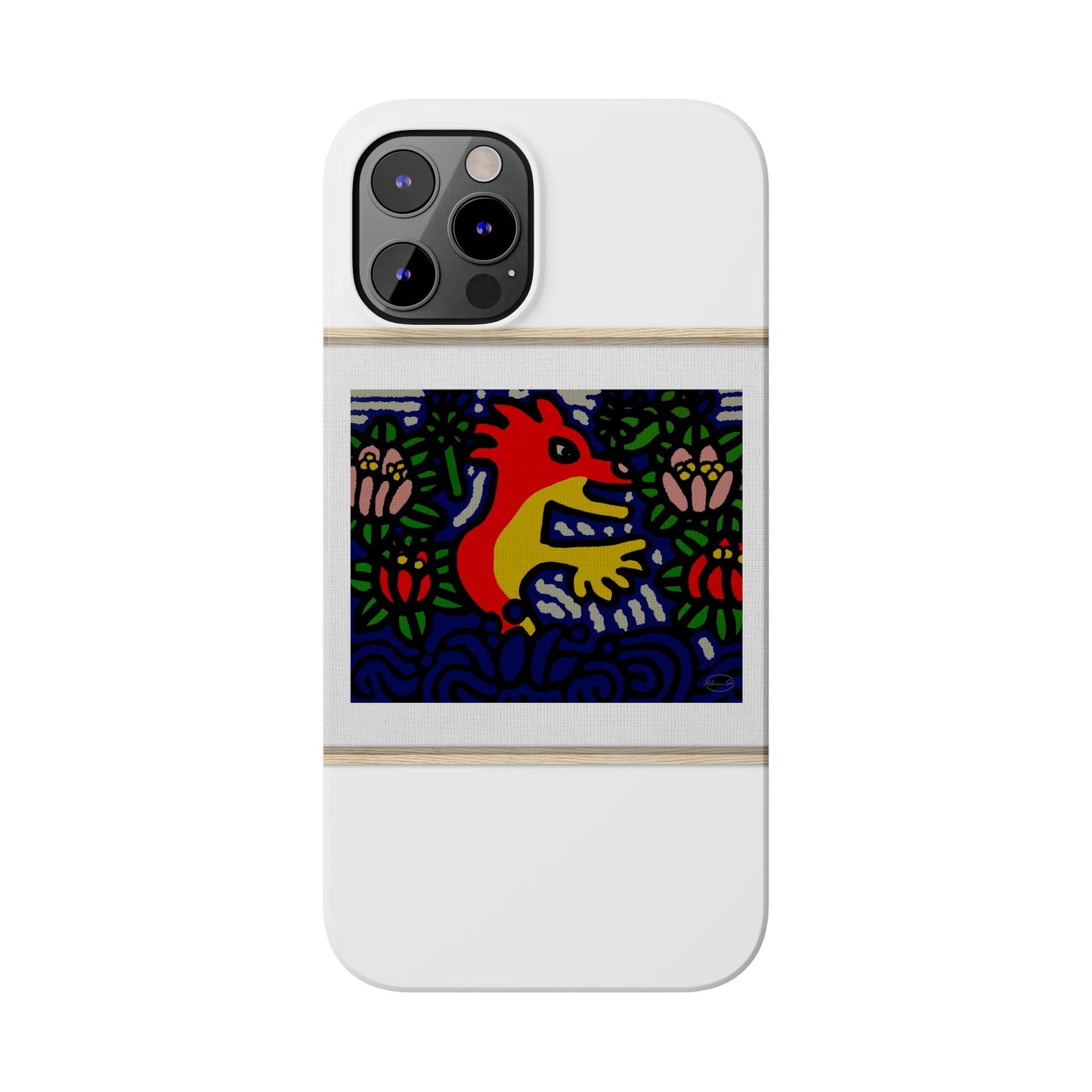 Breaking through the surface of a lotus pond Slim Phone Case