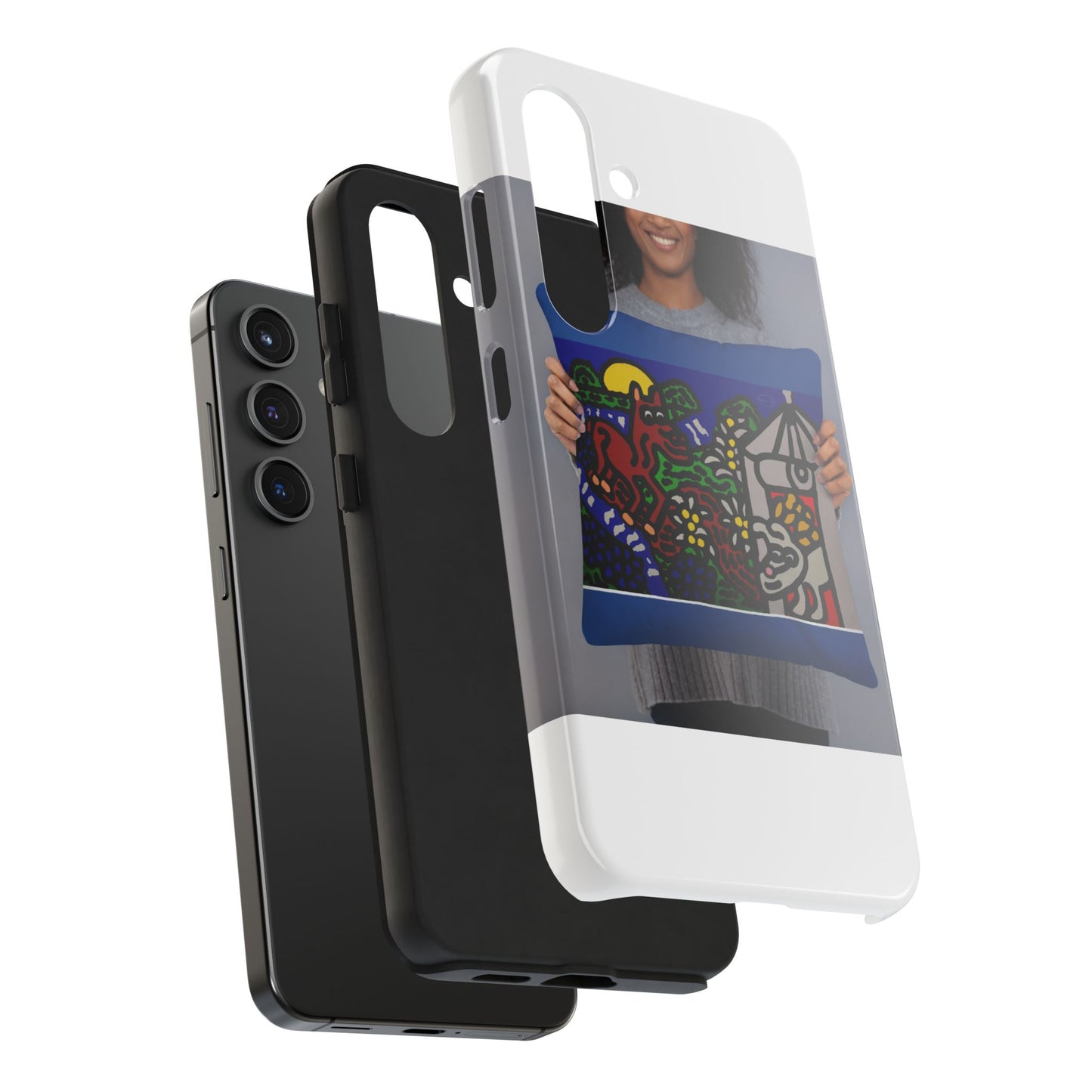 Bunny welcoming a friendly horse on his journey Tough Phone Case