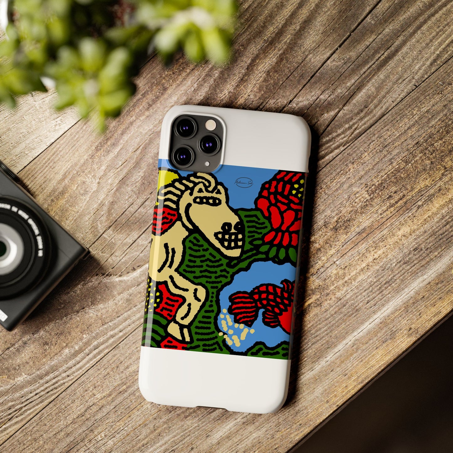 Galloping carefree through life Slim Phone Case
