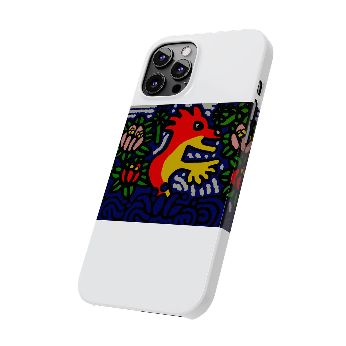 Breaking through the surface of a lotus pond Slim Phone Case
