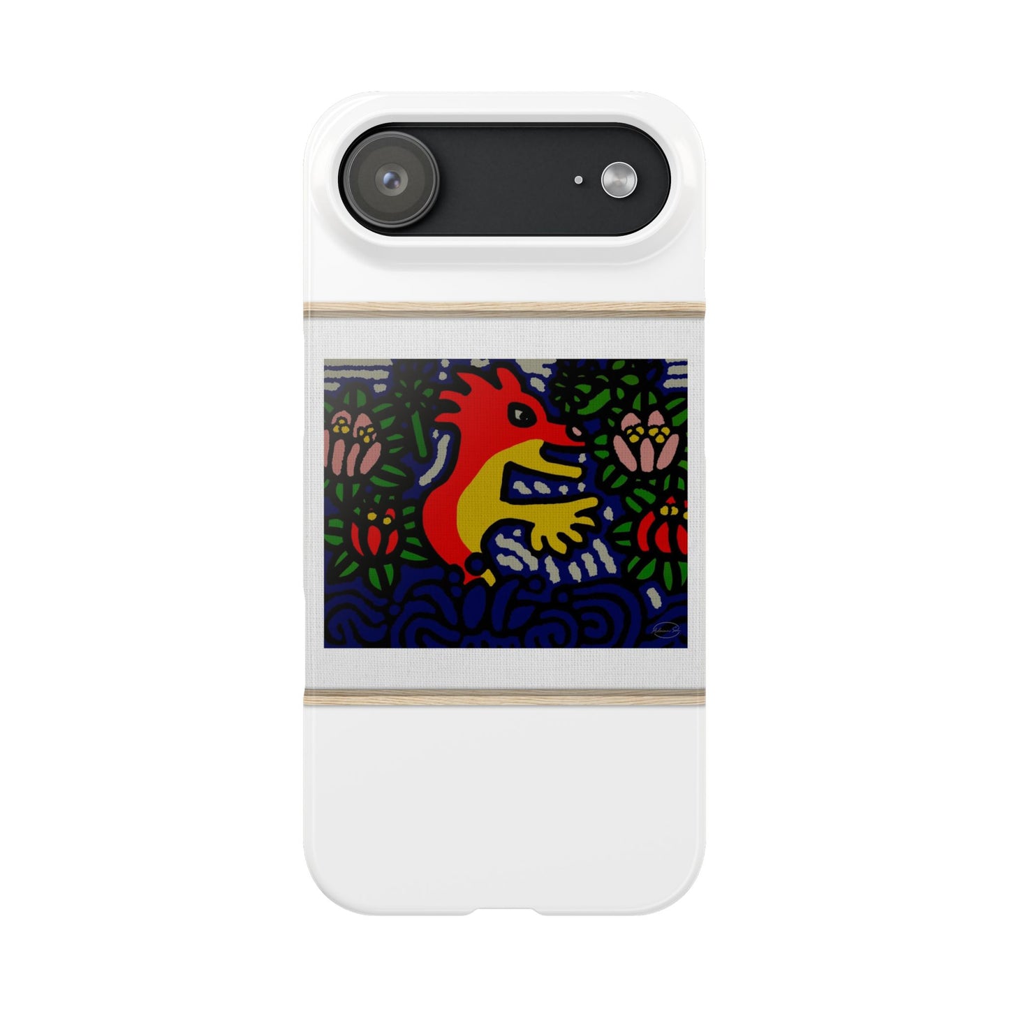 Breaking through the surface of a lotus pond Slim Phone Case