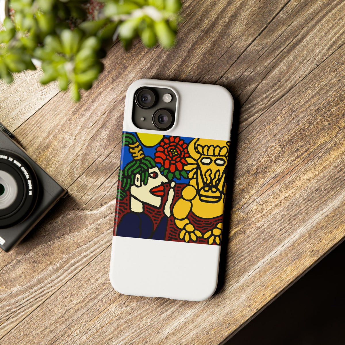 The warrior hailing the mighty golden dragon Slim Phone Case