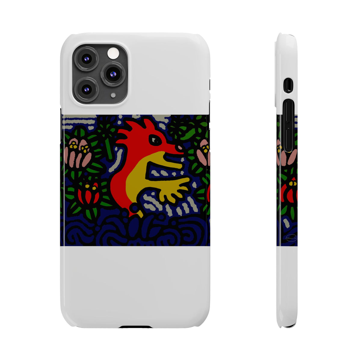 Breaking through the surface of a lotus pond Slim Phone Case