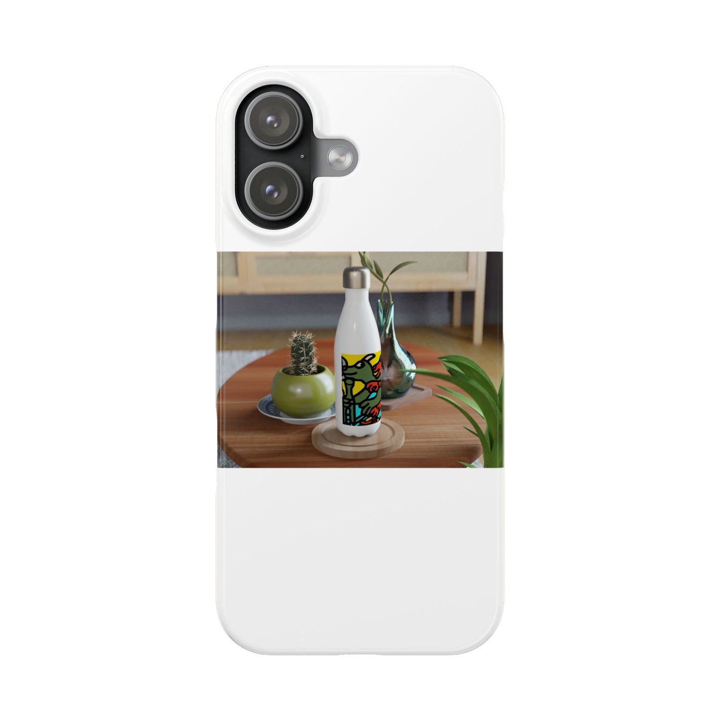 Two dragons enjoying a feast together Slim Phone Case