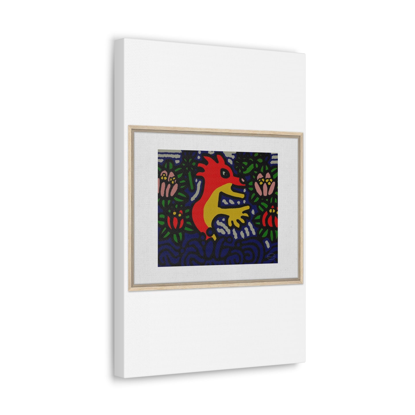 Breaking through the surface of a lotus pond Canvas (Small)