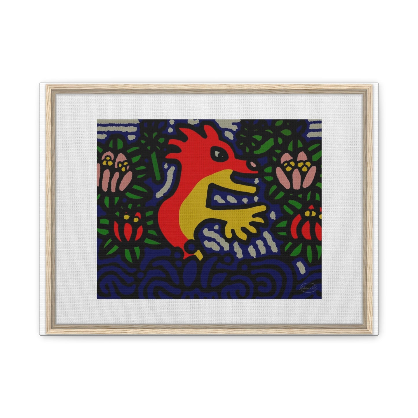 Breaking through the surface of a lotus pond Canvas (Small)
