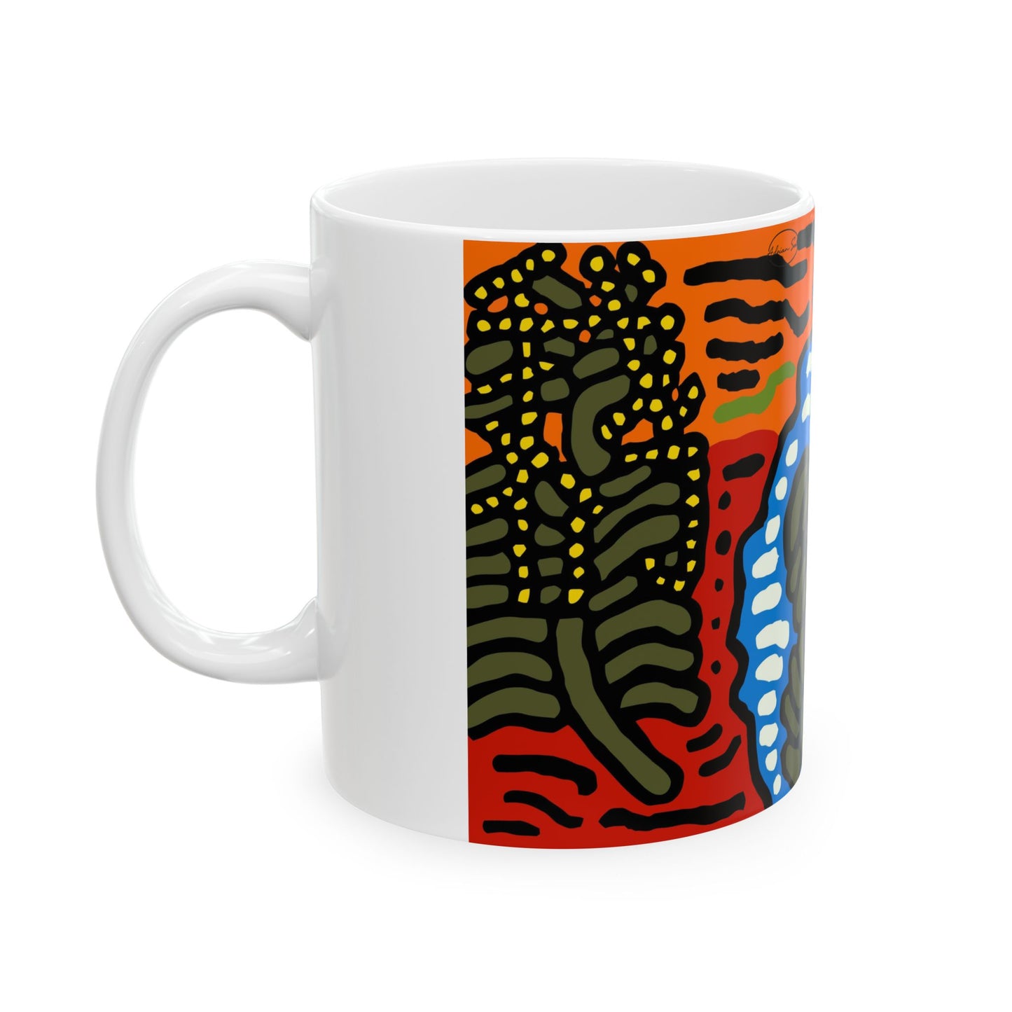 The Sri Lankan water lilies meets the Australian wattle Ceramic Mug