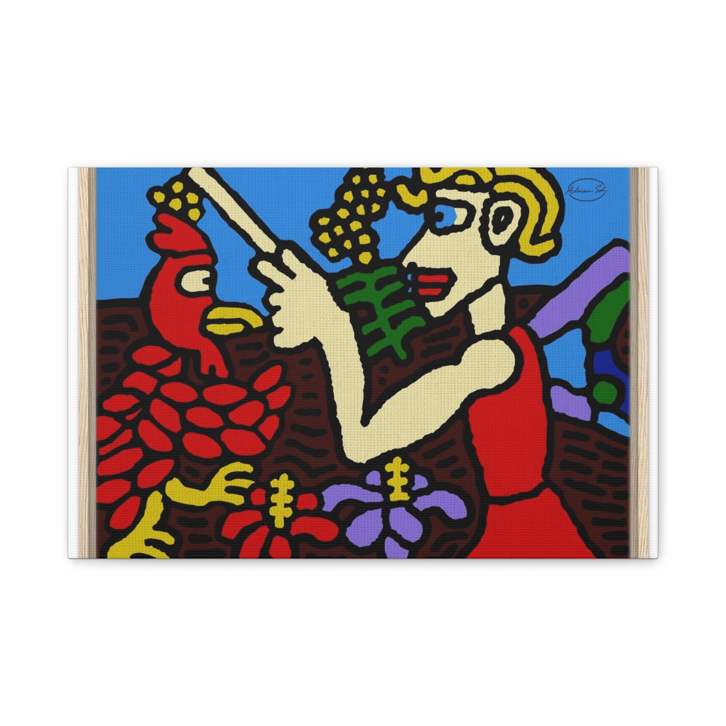 The hen gaining a blessing from a fairy Canvas (Small)