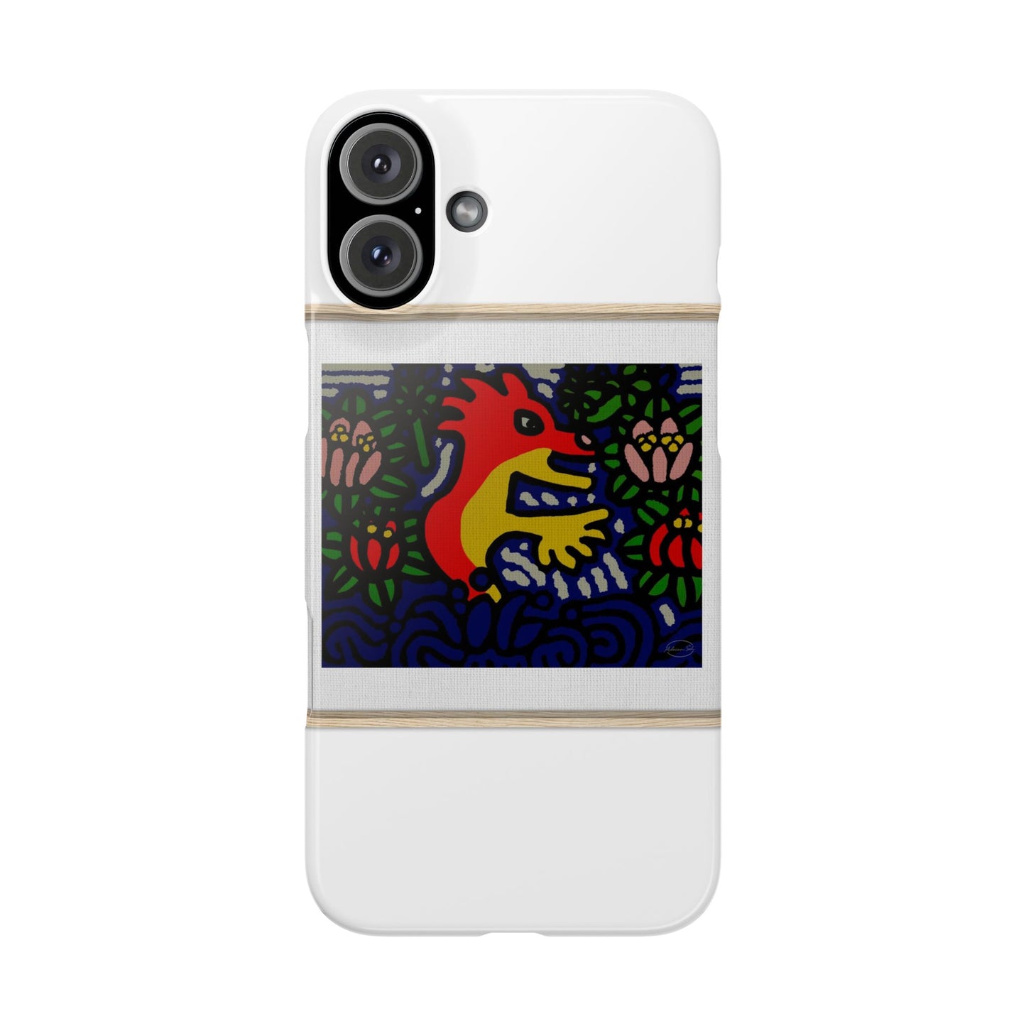 Breaking through the surface of a lotus pond Slim Phone Case