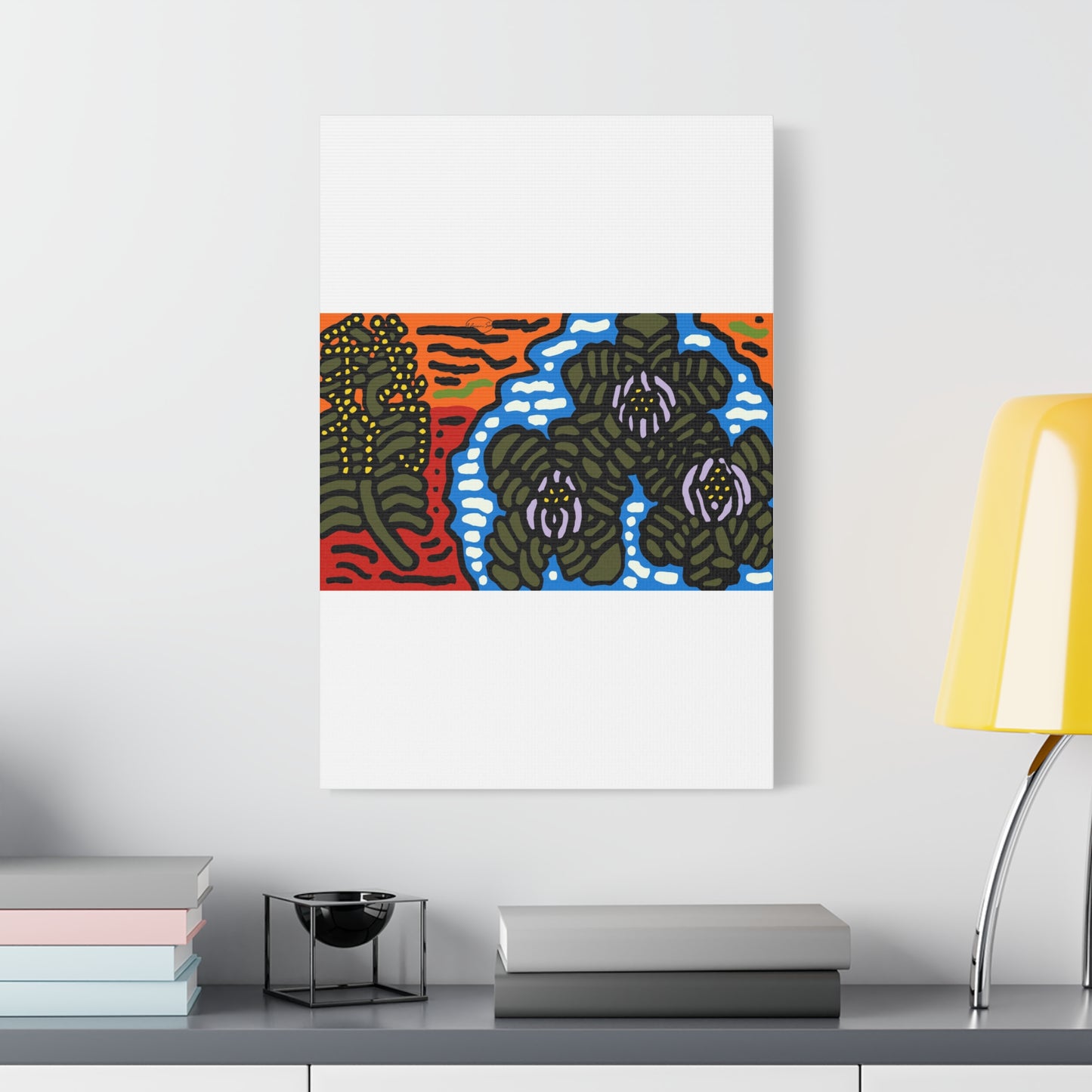 The Sri Lankan water lilies meets the Australian wattle Canvas (Large)