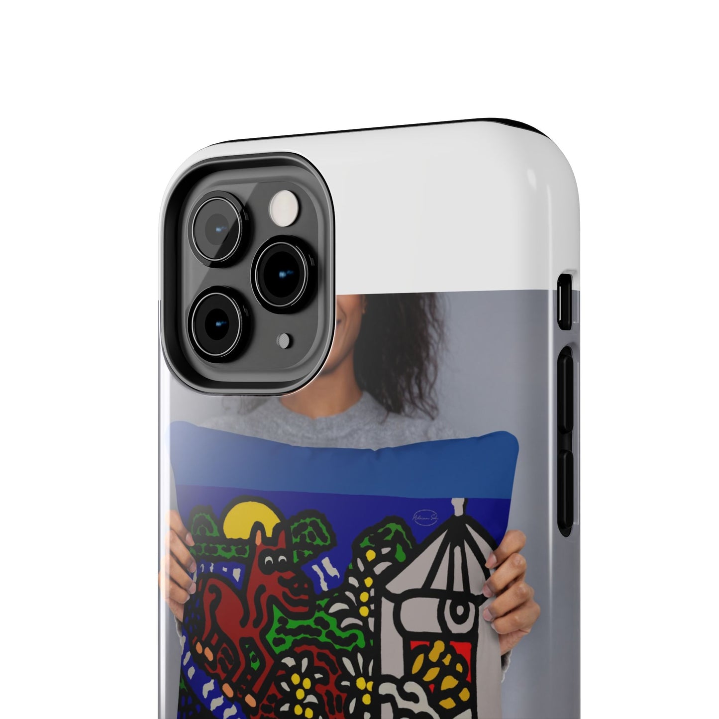 Bunny welcoming a friendly horse on his journey Tough Phone Case