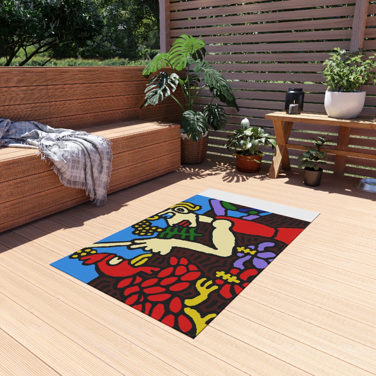 The hen gaining a blessing from a fairy — Outdoor Rug