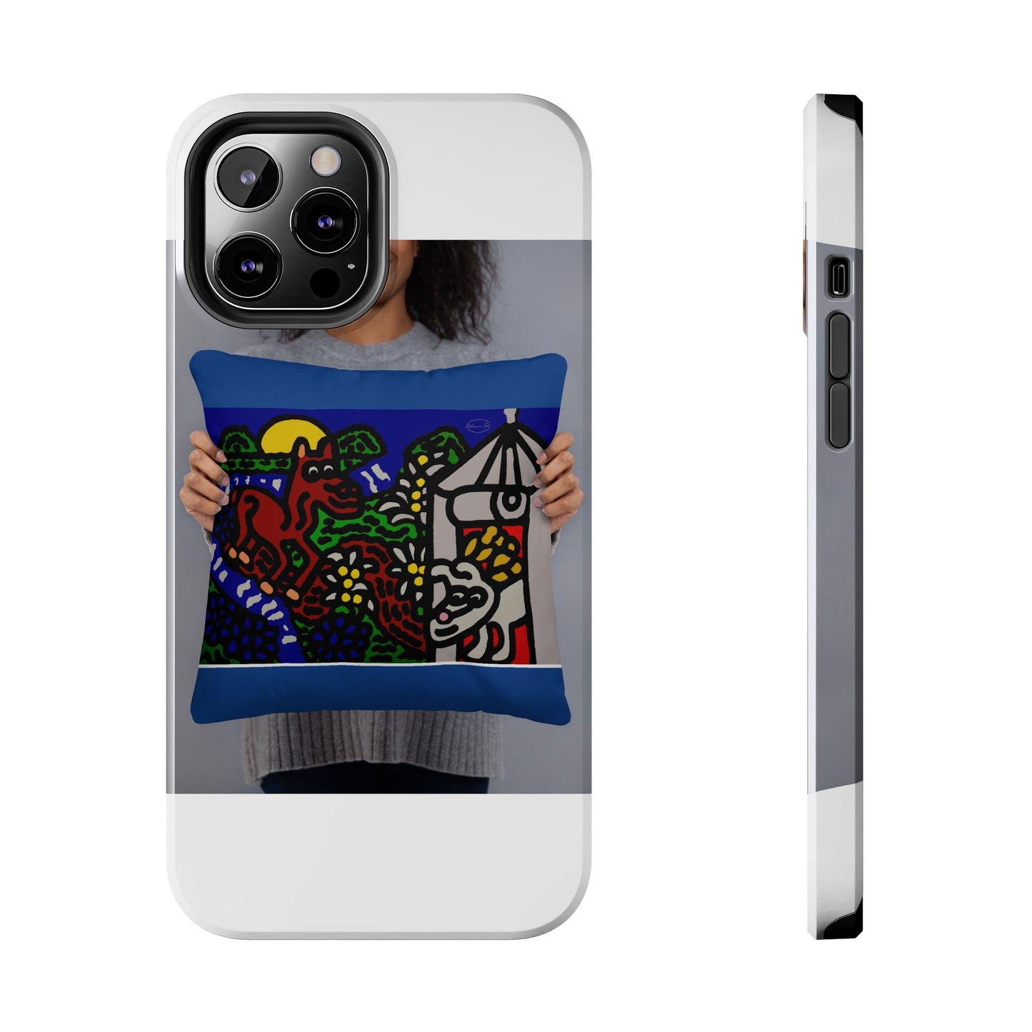 Bunny welcoming a friendly horse on his journey Tough Phone Case