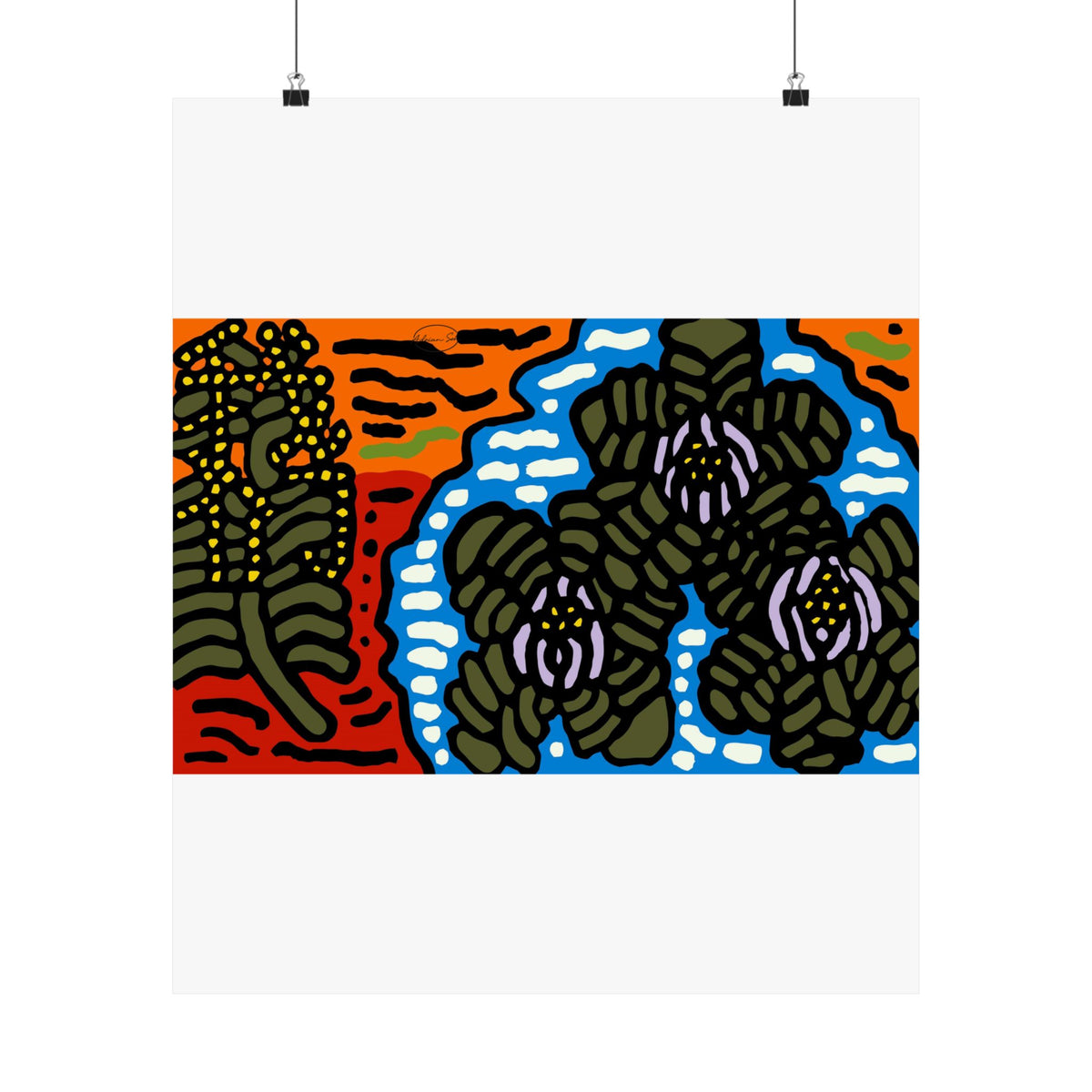 The Sri Lankan water lilies meets the Australian wattle Matte Poster Vertical (Large)