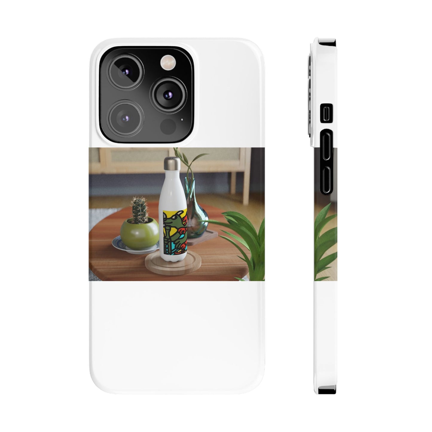 Two dragons enjoying a feast together Slim Phone Case