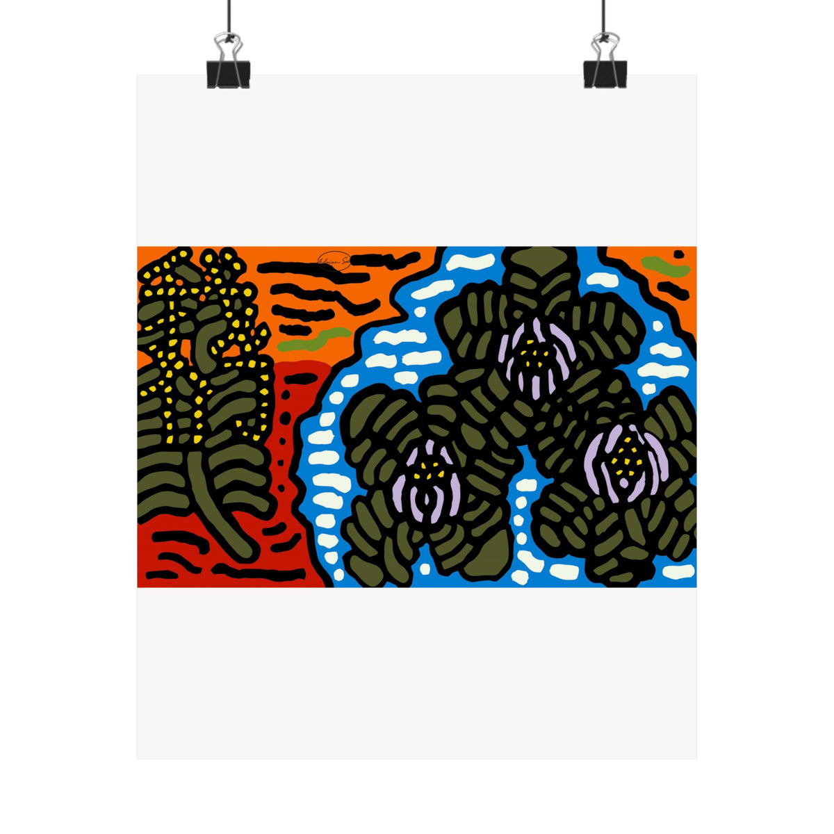 The Sri Lankan water lilies meets the Australian wattle Matte Poster Vertical (Large)