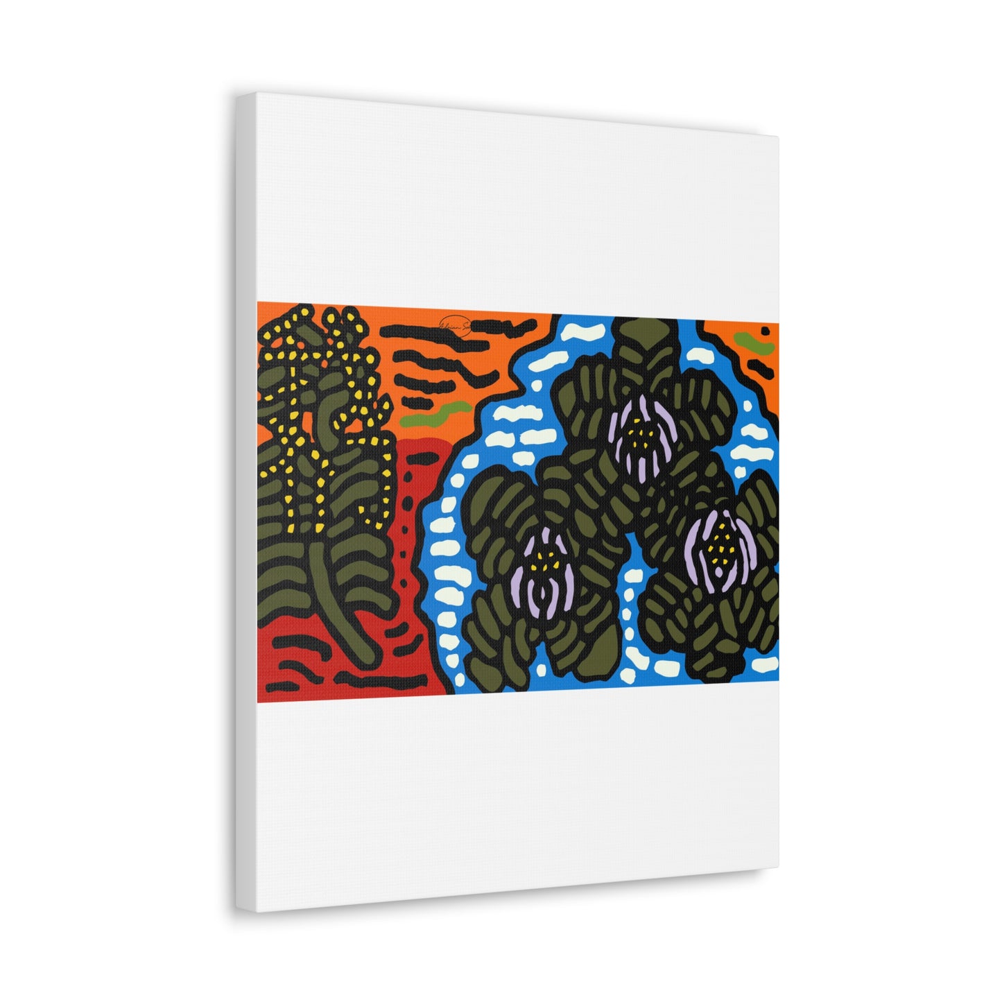 The Sri Lankan water lilies meets the Australian wattle Canvas (Large)