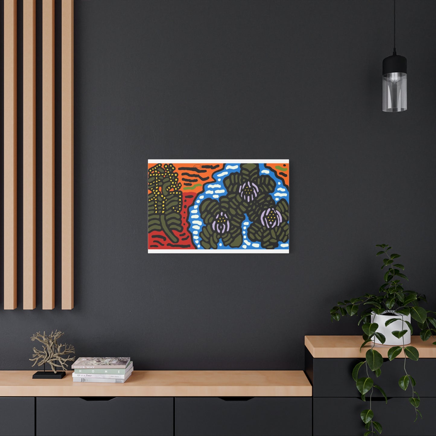 The Sri Lankan water lilies meets the Australian wattle Canvas (Large)