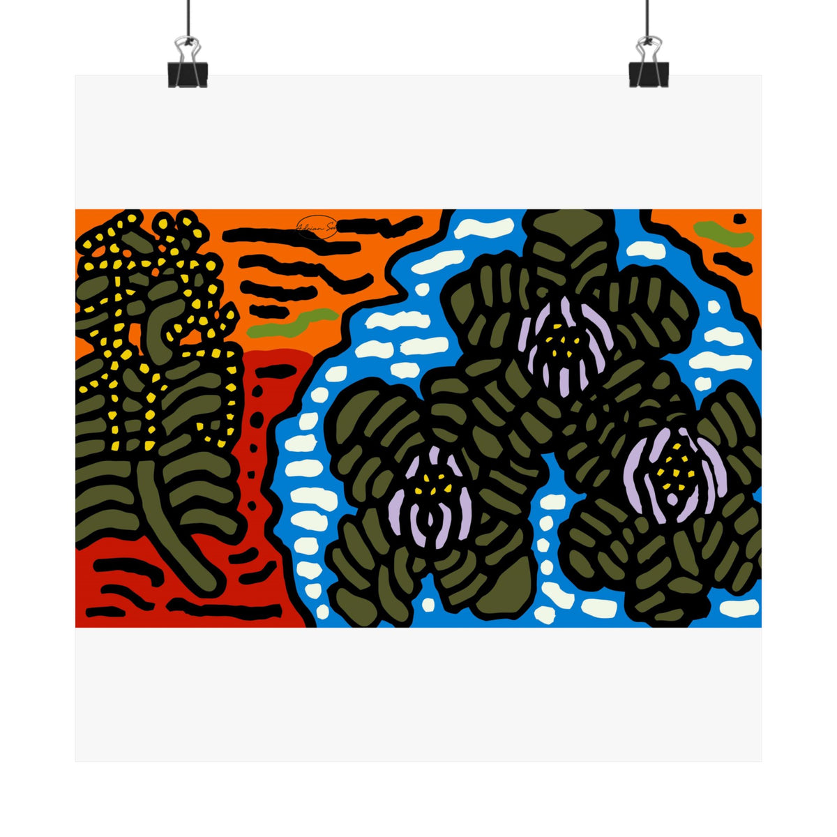The Sri Lankan water lilies meets the Australian wattle Matte Poster Vertical (Large)